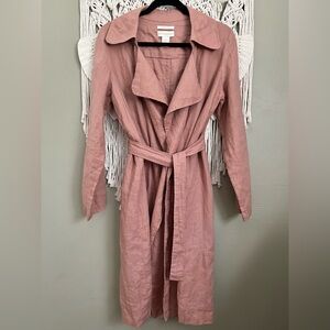 Linen Belted Trench Coat